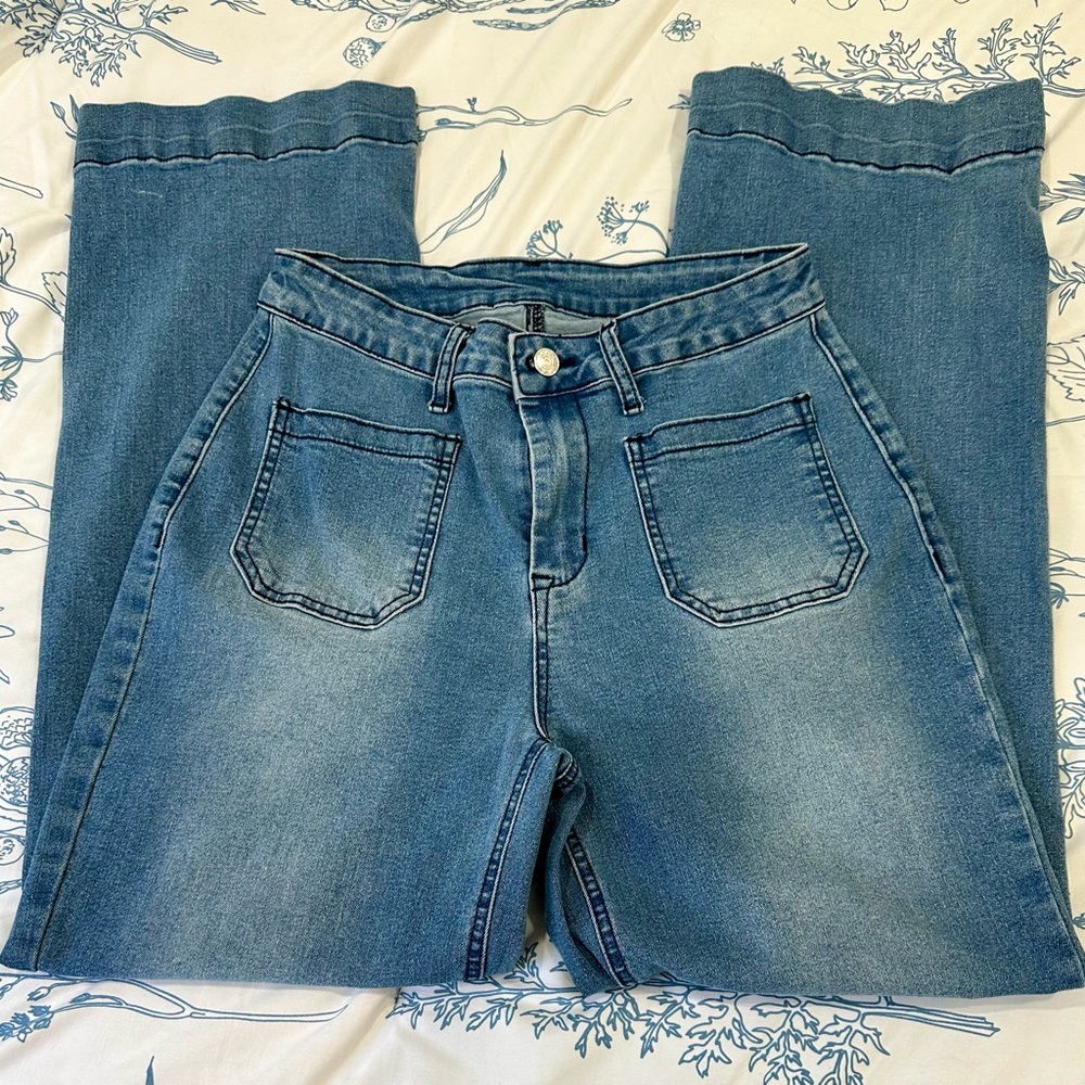 Classic High-Rise Wide-Leg Women’s Jeans — Blue
